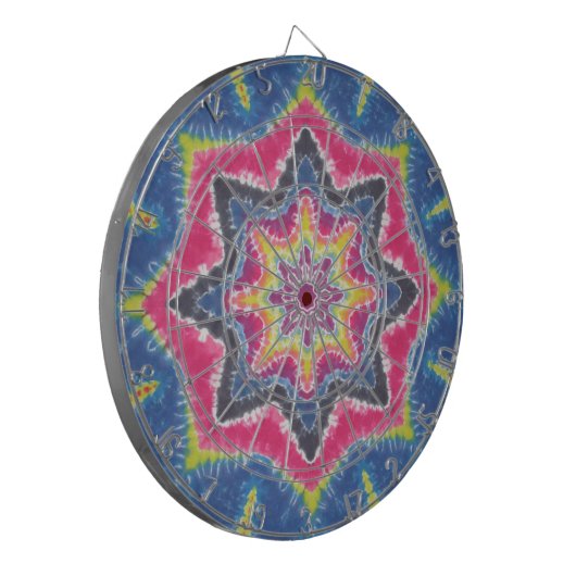 Old School Star Tie Dye Dartbord (Voorkant Links)