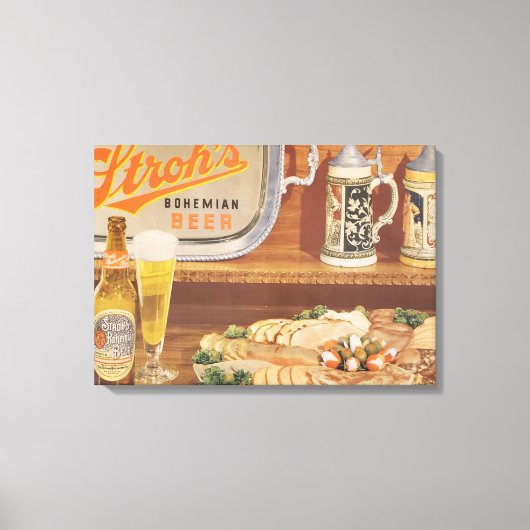 Old school stroh's bier canvas kunst (Voorkant)