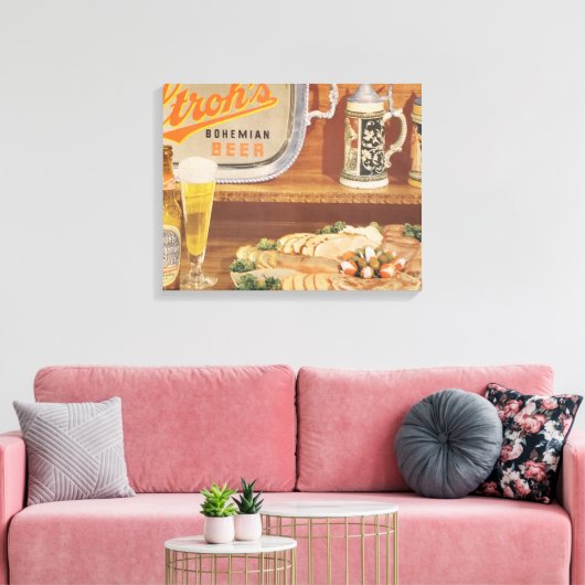 Old school stroh's bier canvas kunst (Insitu (Woonkamer))