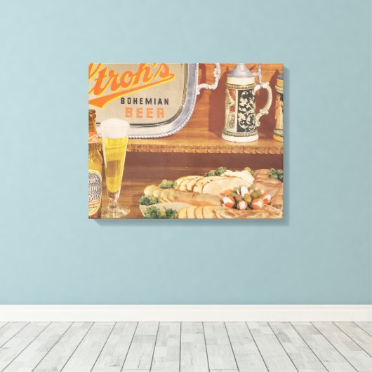 Old school stroh's bier canvas kunst (Insitu (Houten vloer))