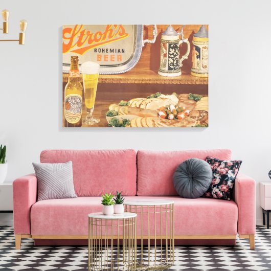 Old school stroh's bier canvas kunst (Insitu (Woonkamer))