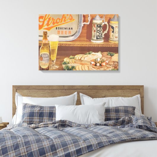 Old school stroh's bier canvas kunst (Insitu (Slaapkamer))