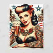 Old School Tattoo Girl Briefkaart (Voorkant)