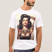 Old School Tattoo Girl T-shirt (Voorkant)