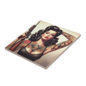 Old School Tattoo Girl Tegeltje (Zijkant)