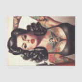 Old School Tattoo Girl Tissuepapier (Voorkant)