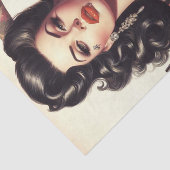 Old School Tattoo Girl Tissuepapier (Detail)