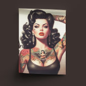 Old School Tattoo Girl Tissuepapier