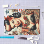 Old School Tattoo Girl Tissuepapier (Craft)