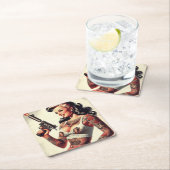 Old School Tattoo Hot Girl Kartonnen Onderzetters (Insitu)