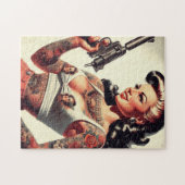 Old School Tattoo Hot Girl Legpuzzel (Horizontaal)