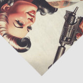 Old School Tattoo Hot Girl Tissuepapier (Detail)