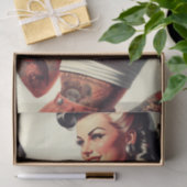 Old School Tattoo Hot Girl Tissuepapier (Geschenk)