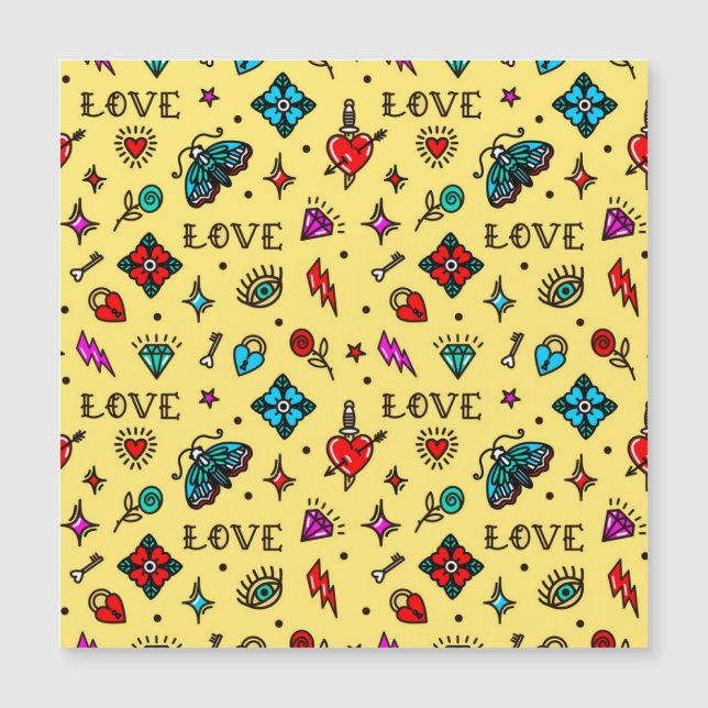 Old School Tattoo Love Pattern (Voorkant)