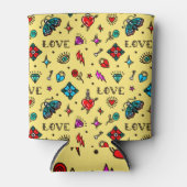 Old School Tattoo Love Pattern Blikjeskoeler (Voorkant)