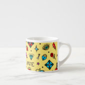 Old School Tattoo Love Pattern Espresso Kop (Rechts)