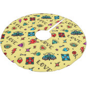 Old School Tattoo Love Pattern Kerstboom Rok (Gekanteld)