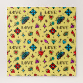 Old School Tattoo Love Pattern Legpuzzel (Verticaal)