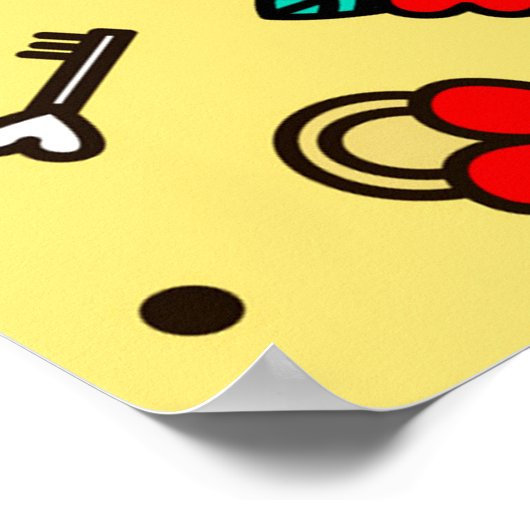 Old School Tattoo Love Pattern Poster (Hoek)