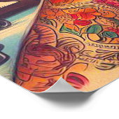 old school Tattoo meisjes Poster (Hoek)
