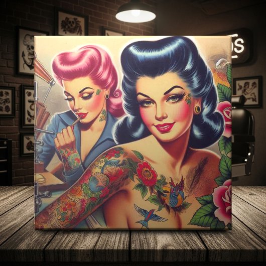 old school Tattoo meisjes Tegeltje