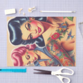  old school Tattoo meisjes Tissuepapier (Craft)