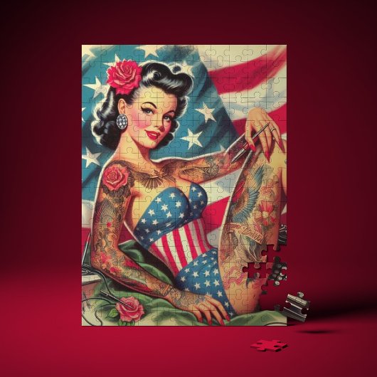 Old School Tattoo Pin Up Legpuzzel