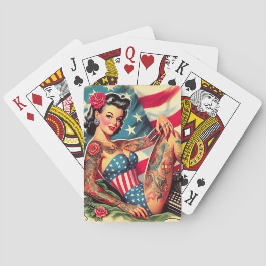  Old School Tattoo Pin Up Pokerkaarten (Achterkant)