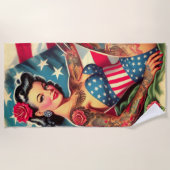 Old School Tattoo Pin Up Strandlaken (Voorkant)