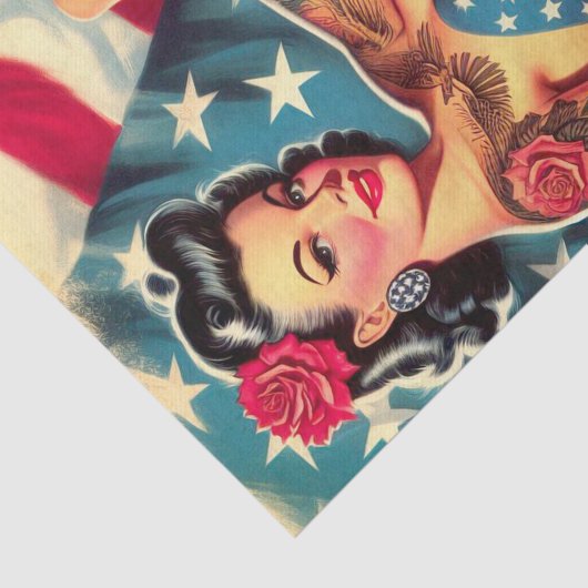  Old School Tattoo Pin Up Tissuepapier (Detail)