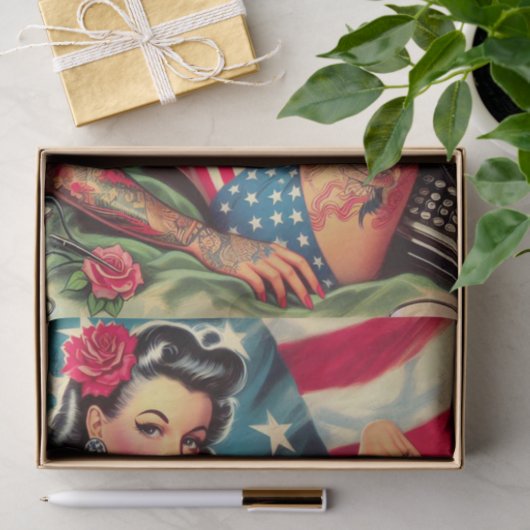  Old School Tattoo Pin Up Tissuepapier (Geschenk)