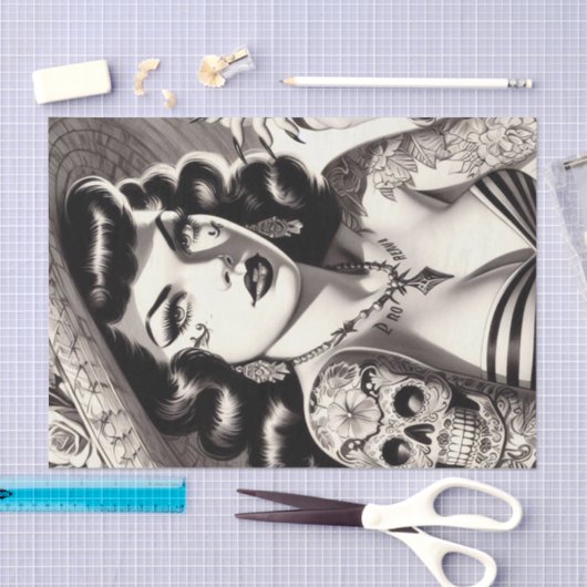 Old School Tattoo Pinup Tissuepapier (Craft)