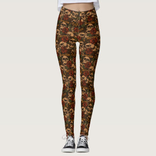 Old School Tattoo Rozen Pistolen Schedels  Leggings