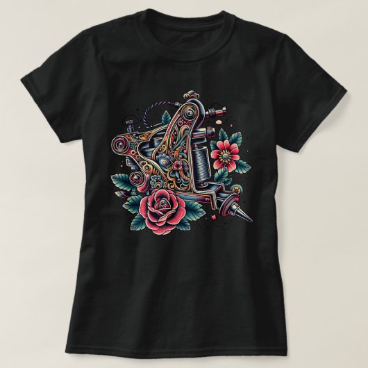 old school Tattoo spoelmachine T-shirt (Design voorkant)