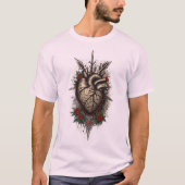 Old School Tattoo-stijl hart T-shirt (Voorkant)