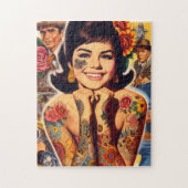 Old School Tattooed Girl Legpuzzel (Verticaal)