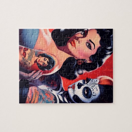 Old School Tattooed Pin-ups Legpuzzel (Horizontaal)