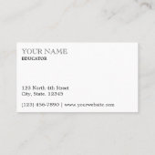  "Old School" Teacher Sjabloon Visitekaartje (Achterkant)