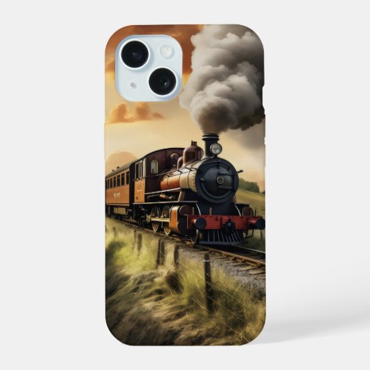 old-school trein iPhone 15 case (Achterkant)