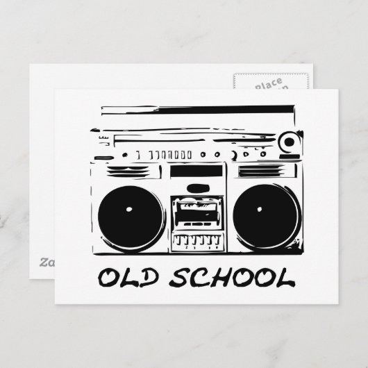 Old School-zazzle Briefkaart (Voorkant / Achterkant)
