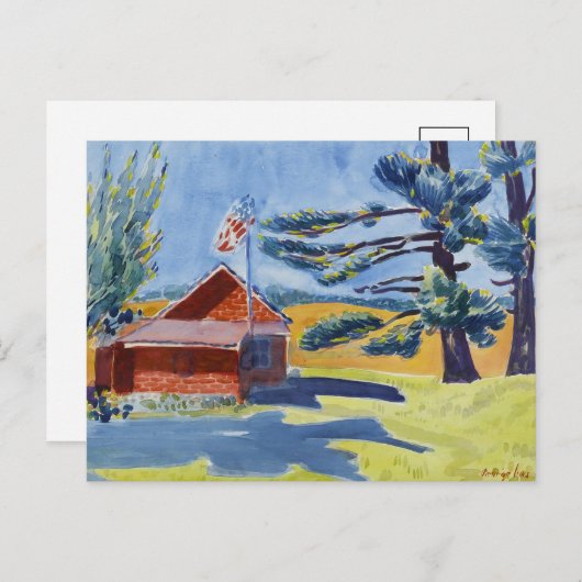 Old Schoolhouse, Ryders | George Luks Briefkaart (Voorkant / Achterkant)