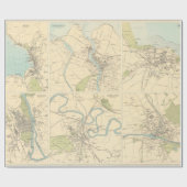 Old Scotland Cities Map (1912) Cadeaupapier (Vlak)