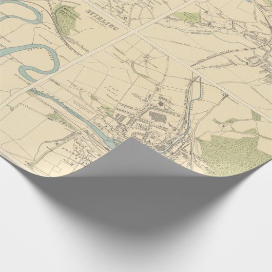 Old Scotland Cities Map (1912) Cadeaupapier (Hoek)