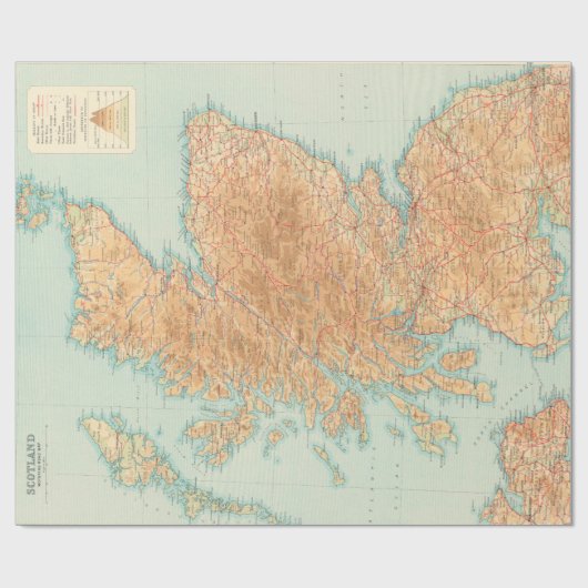 Old Scotland Map (1912)  Scottish Atlas Cadeaupapier (Vlak)