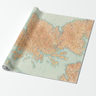 Old Scotland Map (1912)  Scottish Atlas Cadeaupapier