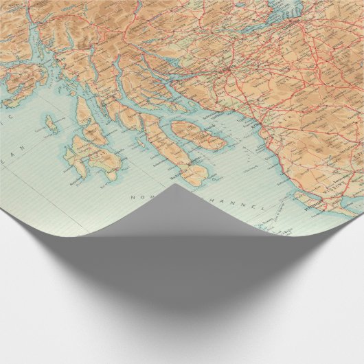 Old Scotland Map (1912)  Scottish Atlas Cadeaupapier (Hoek)