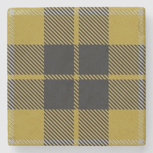 Old Scots Tavern Clan Barclay Yellow Tartan Stenen Onderzetter (Voorkant)
