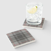 Old Scots Tavern Clan Moffat Tartan Stenen Onderzetter (Zijkant)