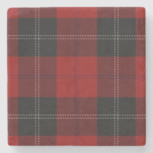 Old Scots Tavern Clan Ramsay Red Black Tartan Stenen Onderzetter