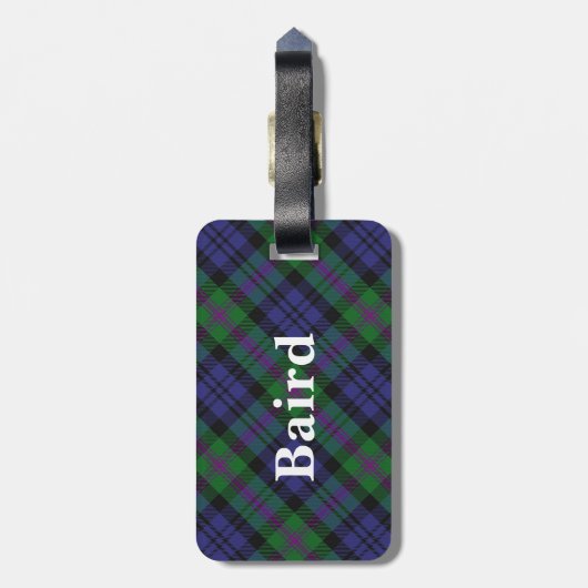 Old Scotsman Clan Baird Tartan Bagagelabel (Achterkant verticaal)